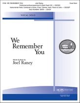 We Remember You Vocal Solo & Collections sheet music cover